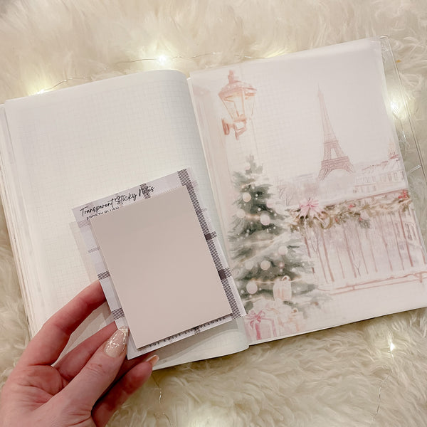 TRANSPARENT STICKY NOTES | MEMO PAD | 50 SHEETS | FROSTY BLUSH |