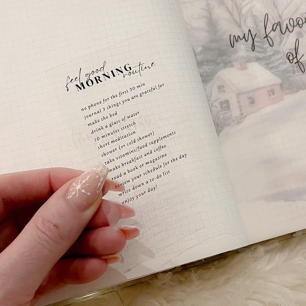 PVC CLEAR | JOURNALING CARD | Morning Routine | Pink Winter Wonderland