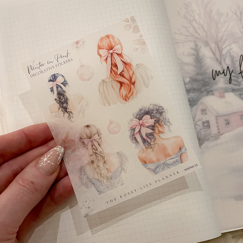 PINK WINTER WONDERLAND COLLECTION | DECO STICKERS | SH 3 | CLEAR MATTE