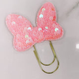 SEQUENCE BOW SHAPE PLANNER CLIP - coral pink