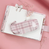 PENCIL CASE | PINK CHECKERED | STATIONERY STORAGE