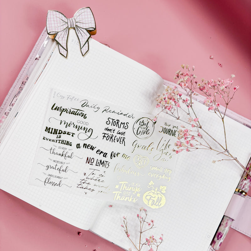 COZY FALL 2.0 COLLECTION | STICKERS 1-10 or ALL 10 BUNDLE DEAL | CLEAR MATTE