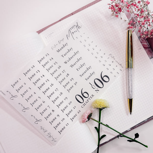WASHI STICKERS  | SHEET 9 | CLEAR/ MATTE  | JUNE25 COLLECTION