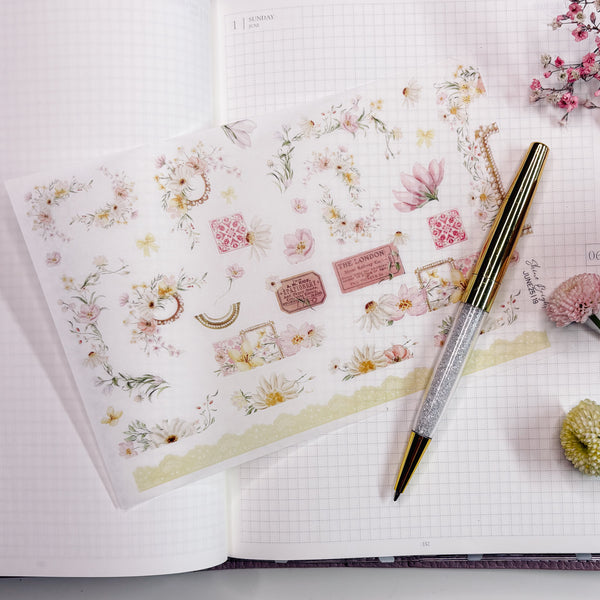 FLORAL STICKERS | SHEET 19 | CLEAR/ MATTE  | JUNE25 COLLECTION