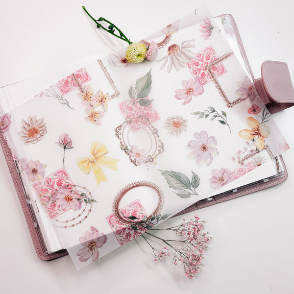 A4 DECO SHEET | VELLUM - FLORALS - Gold Foil | JUNE25