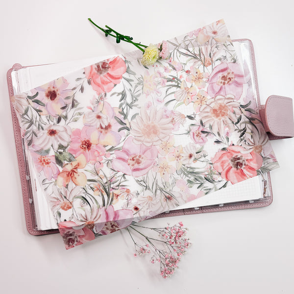 A4 DECO SHEET | VELLUM - FLORAL PATTERN - Gold Foil | JUNE25