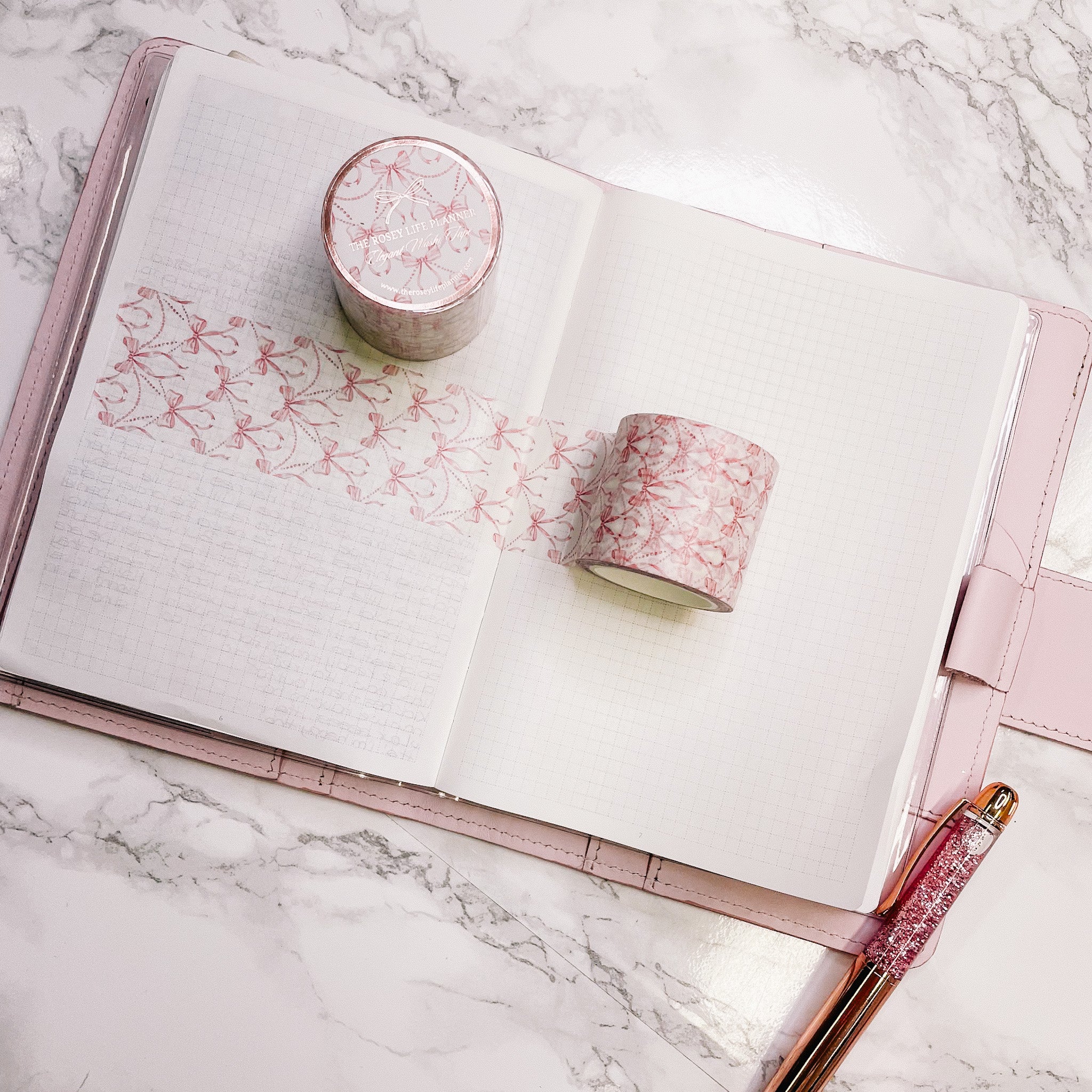 Washi Tape | 10 m - 4cm | Pink Bows – theroseylifeplanner