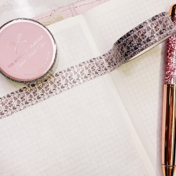 Washi Tape | 10 m - 1.5 cm | winter in pink and rose gold