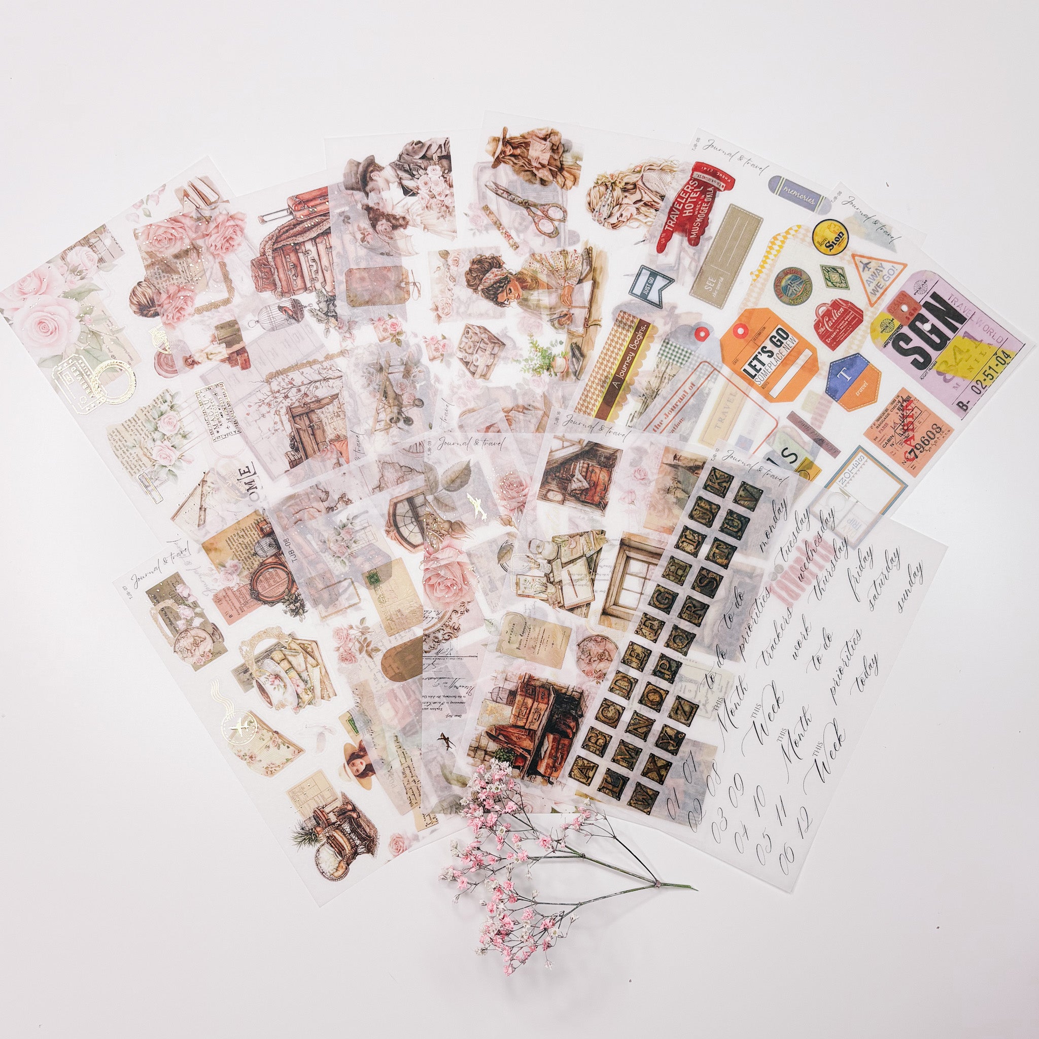 VINTAGE TRAVEL COLLECTION | STICKERS 1-11 or all 11 as set | CLEAR MAT ...