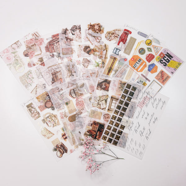 VINTAGE TRAVEL COLLECTION | STICKERS 1-11 or all 11 as set | CLEAR MATTE