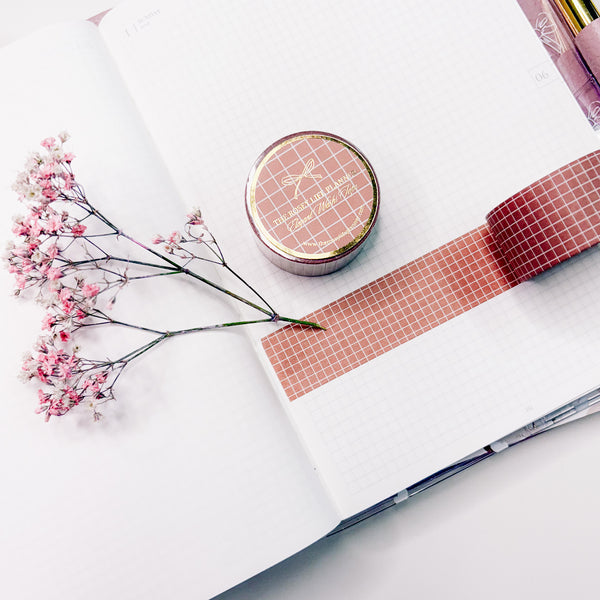 Washi Tape | Caramel Grid  | 10 m - 2,5cm |  Vintage Travel Collection