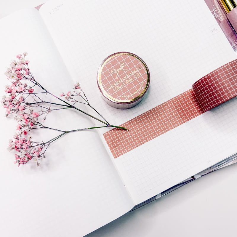 Washi Tape | Caramel Grid  | 10 m - 2,5cm |  Vintage Travel Collection