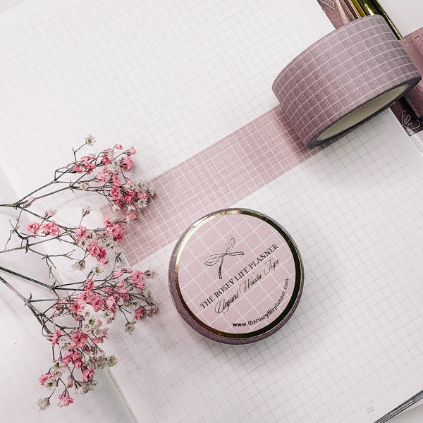 Washi Tape | Taupe Grid  | 10 m - 2,5cm |  Vintage Travel Collection