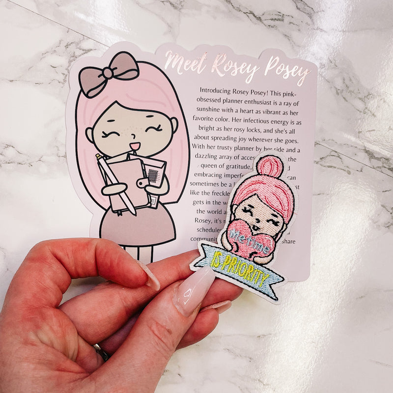 ROSEY POSEY IRON ON -Adhesive Patch