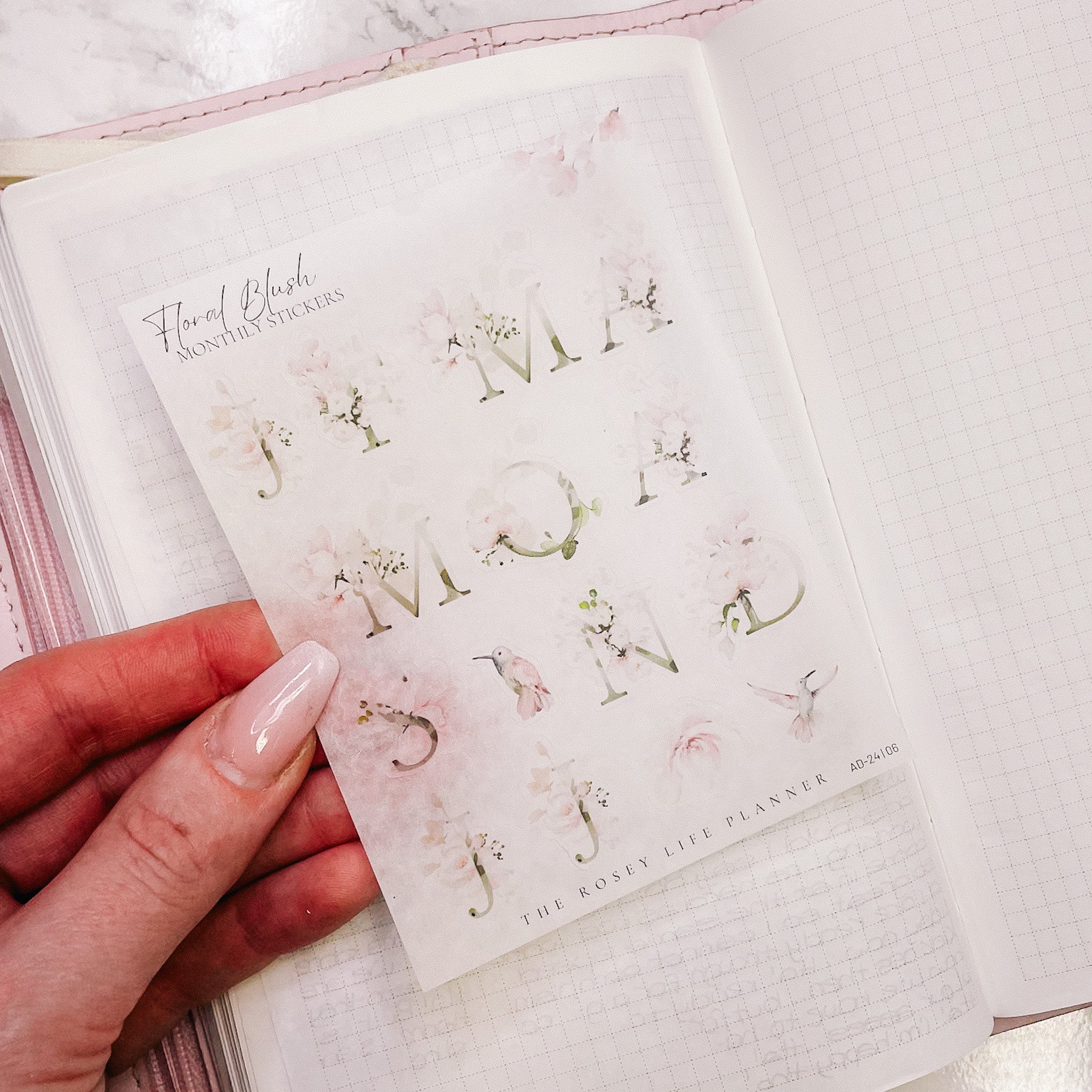 Floral Blush | DECO STICKERS | SH 6 | CLEAR MATTE – theroseylifeplanner