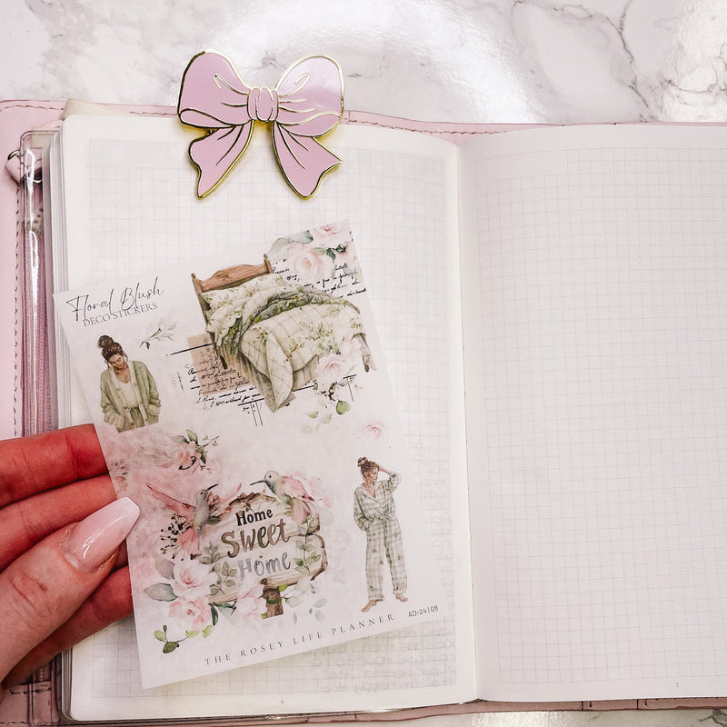 Floral Blush | DECO STICKERS | SH 8 | CLEAR MATTE