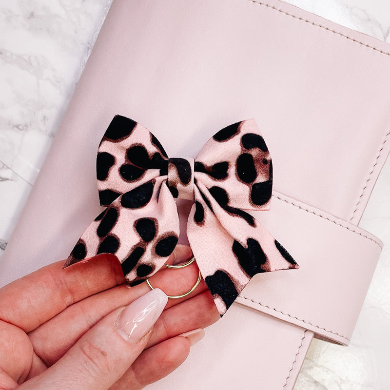 BOW PLANNER CLIP | Leopard Pink | GOLD