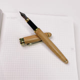 FOUNTAIN PEN |  WOODEN WITH GOLD LOGO - INK & CONVERTER INCLUDED