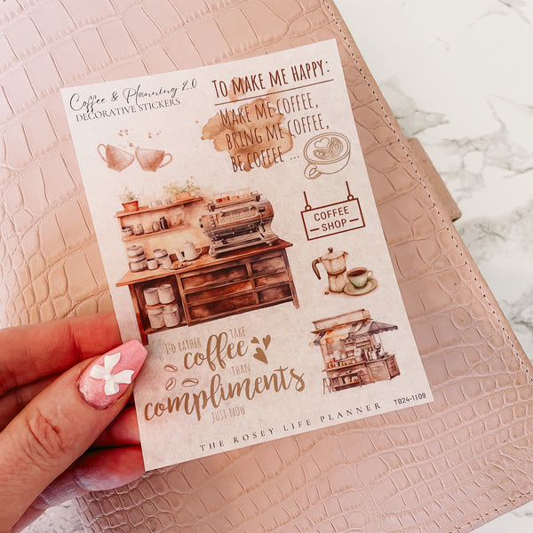 COFFEE & PLANNING 2.0 | DECO STICKERS | SHEET 9 | CLEAR MATTE
