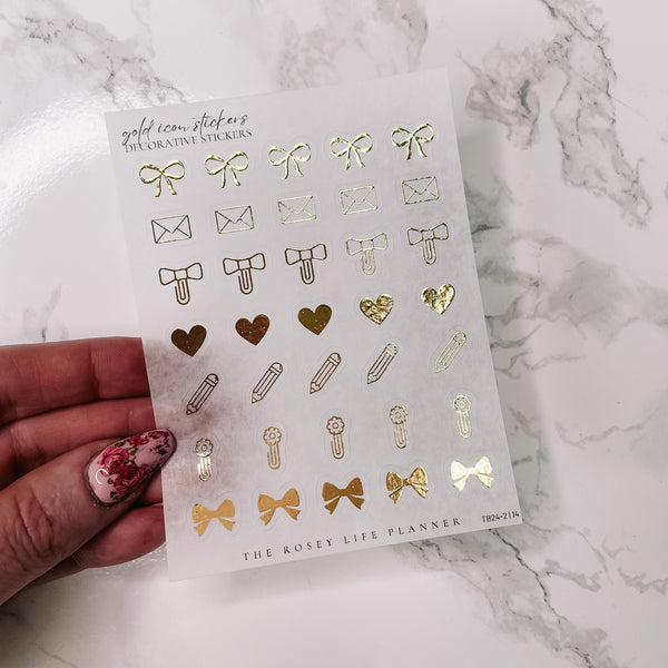 GOLD ICONS | DECO STICKERS | Bear Box SH 14 | CLEAR MATTE