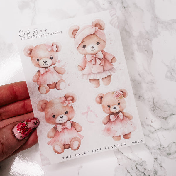 Cute Bears | DECO STICKERS | Bear Box SH 5 | CLEAR MATTE