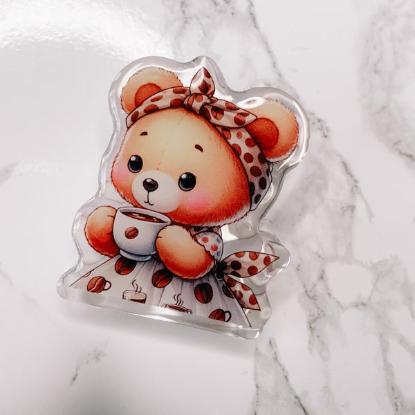 Coffee Bear PLANNER CLIP | ACRYLIC | BEAR BOX