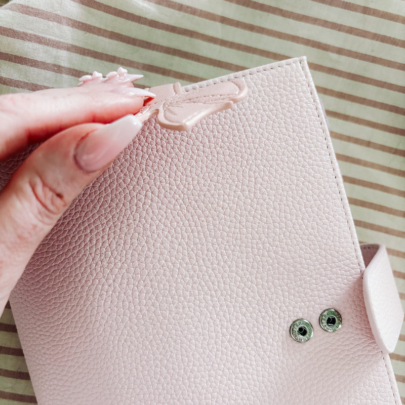 Magnetic Vegan Leather Bow Bookmark  | PLANNER DECOR | Pink