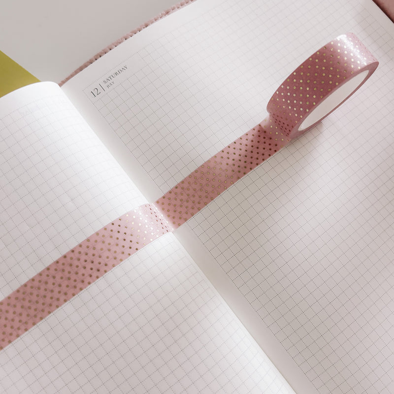 Washi Tape | 10 m - 1.5cm |  PINK MY LIFE 2.0 / Pink Gold Pokka dot