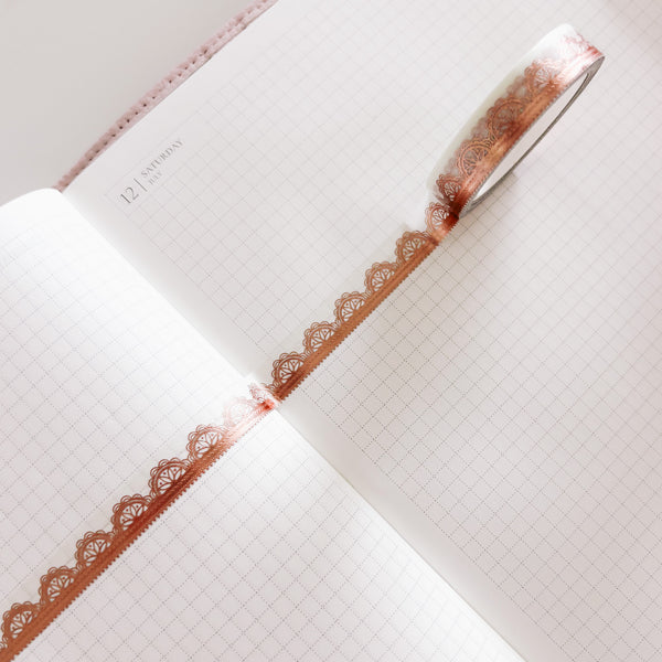Washi Tape | 10 m - 1cm |  PINK MY LIFE 2.0 / Rose gold lace
