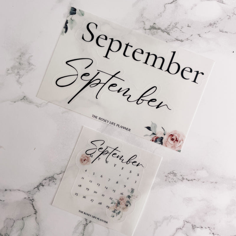 BLUSHING TRANSITIONS | DECO STICKERS | LARGE MONTHS CLEAR/ MATTE