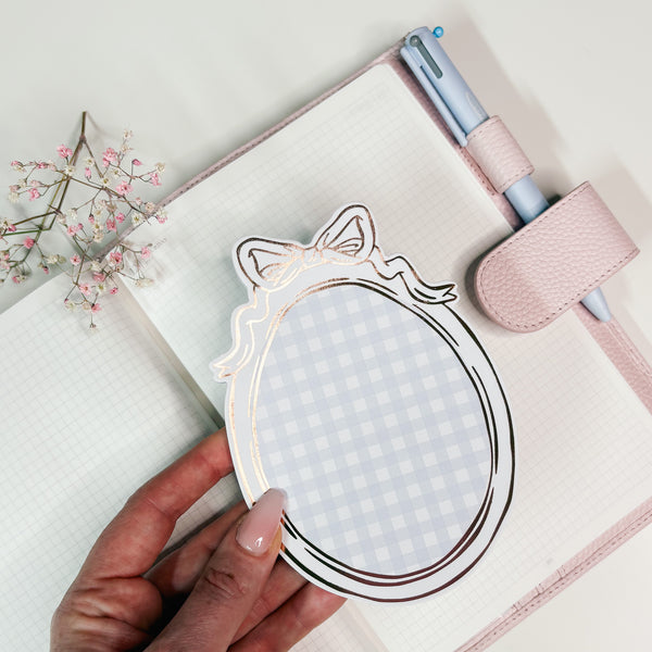 JULY2025 | A6 STICKY NOTEPAD | 50 Sheets - Rosegold Foil