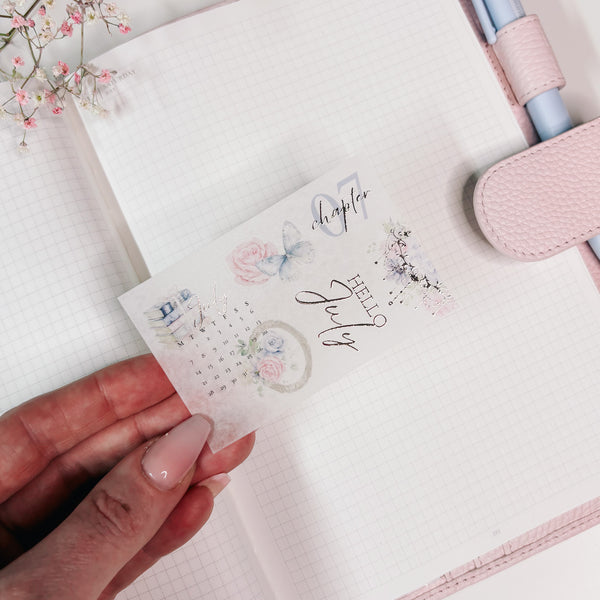 JULY25 | MINI SHEET CLEAR MATTE - SCRIPT CALENDAR