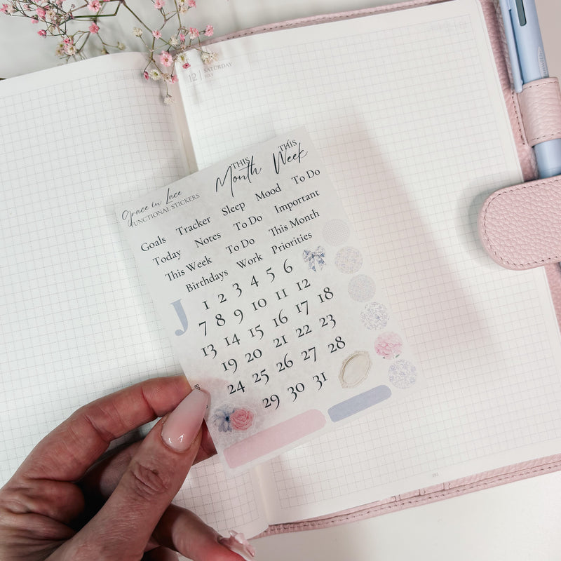 DECO STICKERS  | SHEET 8 | CLEAR/ MATTE  | JULY25 COLLECTION