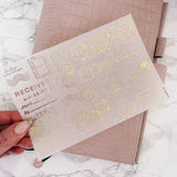 STAMPS GOLD FOIL STICKERS | CLEAR/ MATTE