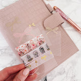 Clear Washi Tape Cards , Gold , Pink or White