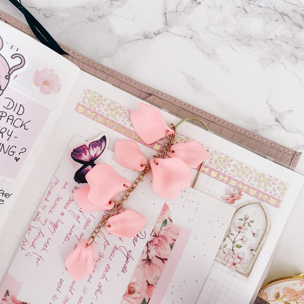 PINK ROSE PETAL PLANNER CLIP