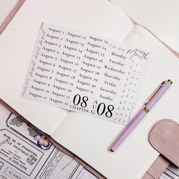STICKERS | SHEET 9 | CLEAR | AUGUST 25 COLLECTION