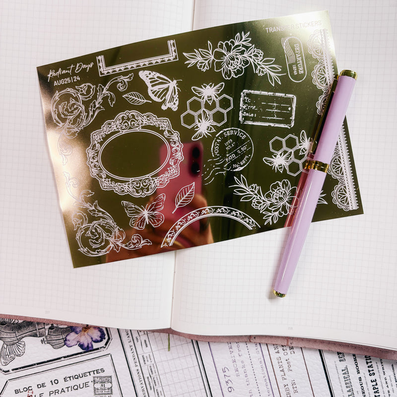 TRANSFER STICKERS | SHEET 24 | GOLD FOIL | AUGUST 25 COLLECTION