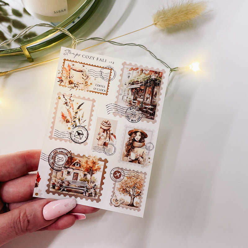 COZY AUTUMN | DECO STICKERS STAMPS | SHEET 12 | CLEAR/ MATTE