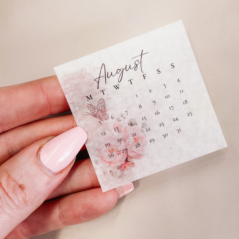 AUG24 | DECO STICKERS | MINI Calendar CLEAR MATTE