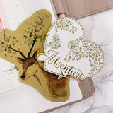 Adventure Heart Journal Clip - White & Gold