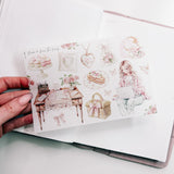 BOOKS & BOWS TEA PARTY | STICKERS 1-10 or ALL 10 BUNDLE DEAL | CLEAR MATTE