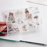 BOOKS & BOWS TEA PARTY | STICKERS 1-10 or ALL 10 BUNDLE DEAL | CLEAR MATTE