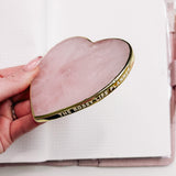 ROSE QUARTZ COASTER | PINK & GOLD HEART