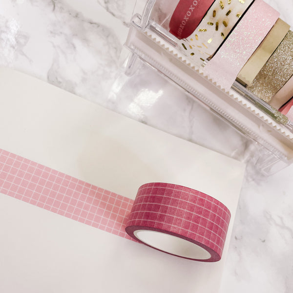 Washi Tape | 10 m - 2 cm | pink grid washi