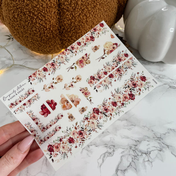 BURGUNDY AUTUMN | WASHI STRIPS CLEAR/ MATTE | NOV23 COLLECTION |SH 7