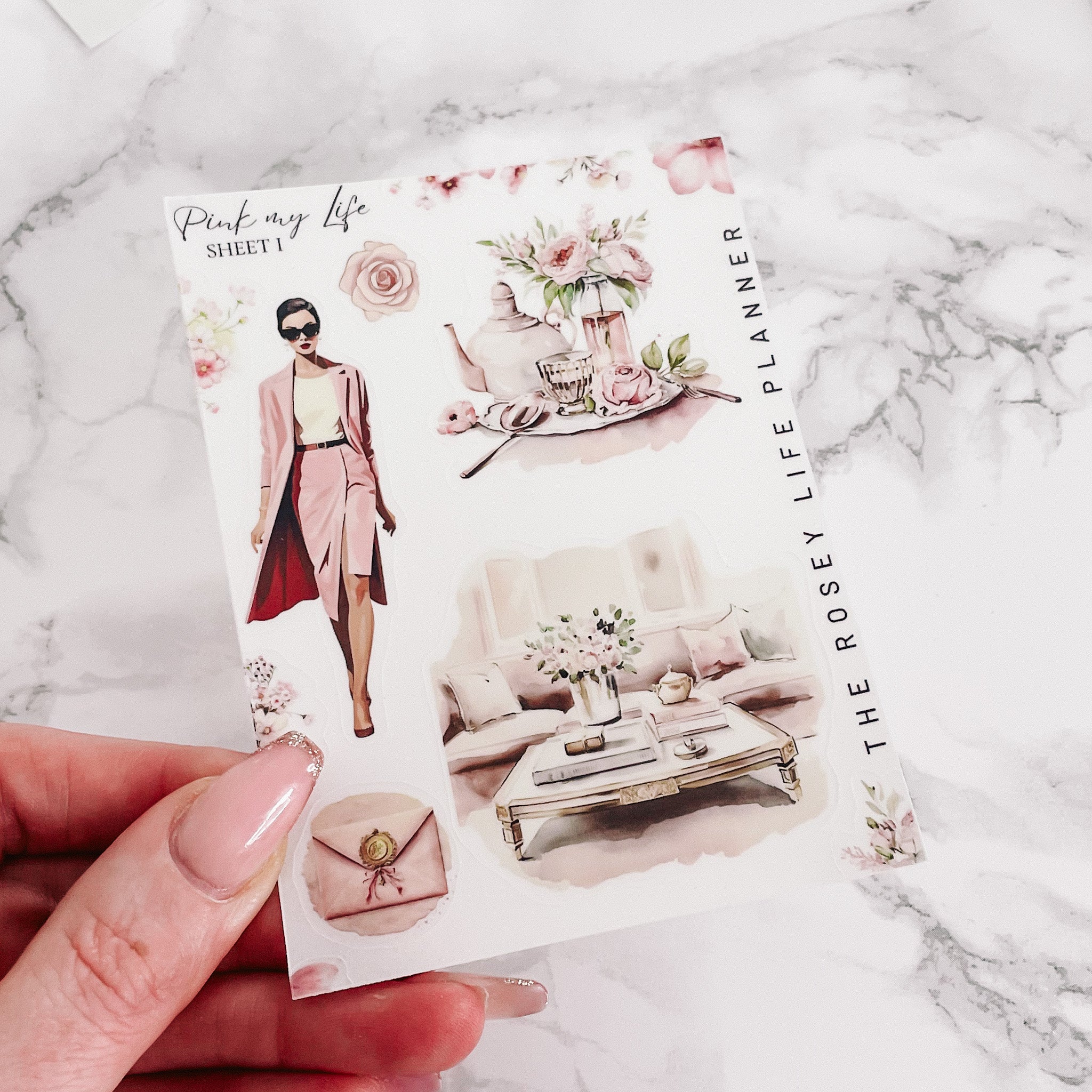 PINK MY LIFE | DECO STICKERS | SHEET 1 | CLEAR/ MATTE – theroseylifeplanner