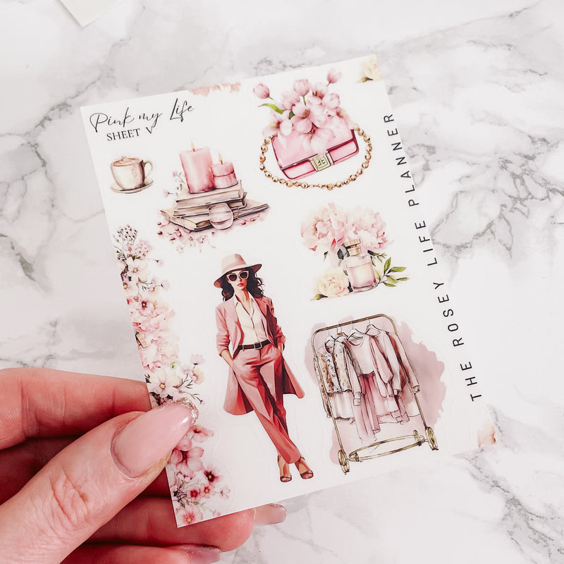 PINK MY LIFE | DECO STICKERS | SHEET 5 | CLEAR/ MATTE