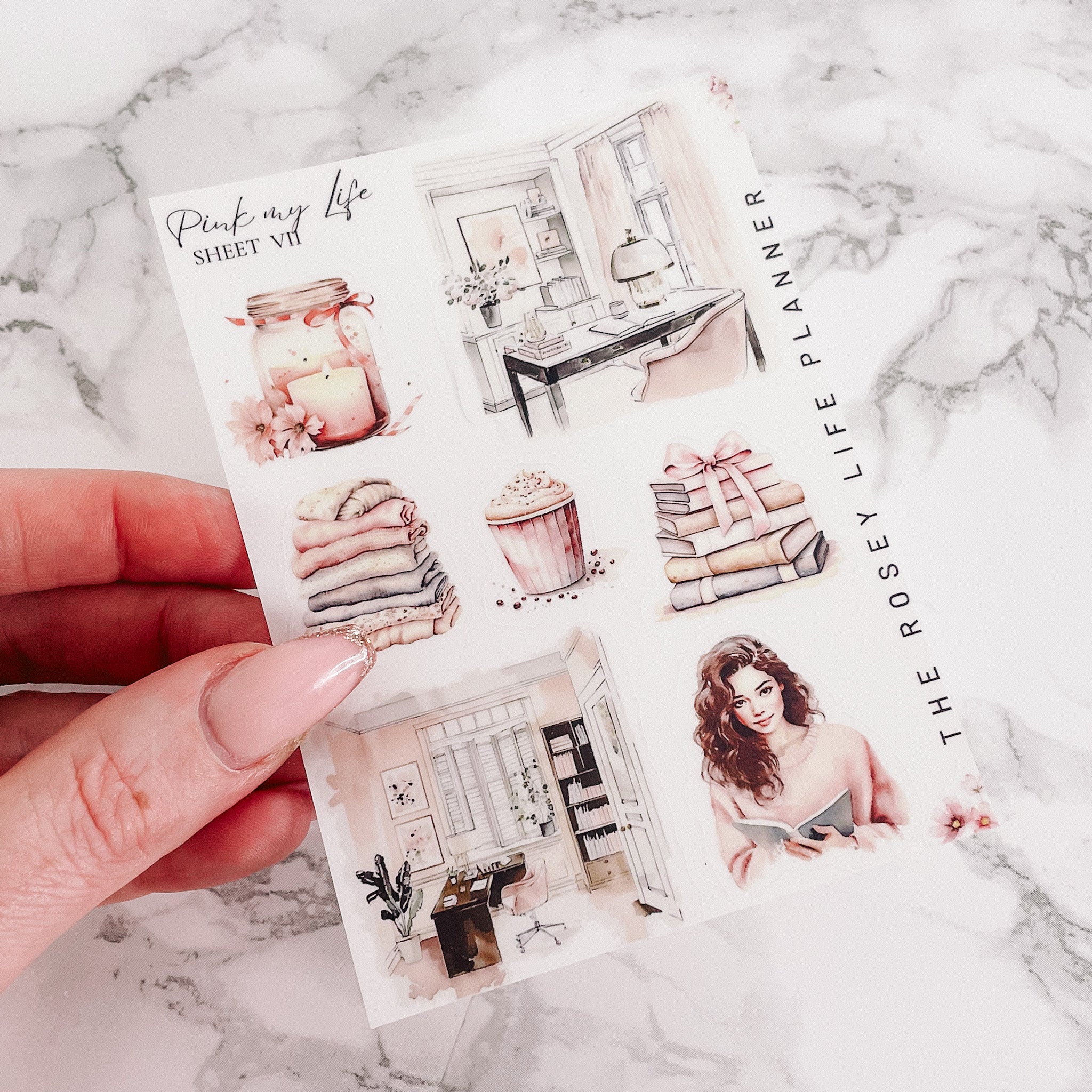 PINK MY LIFE | DECO STICKERS | SHEET 7 | CLEAR/ MATTE – theroseylifeplanner