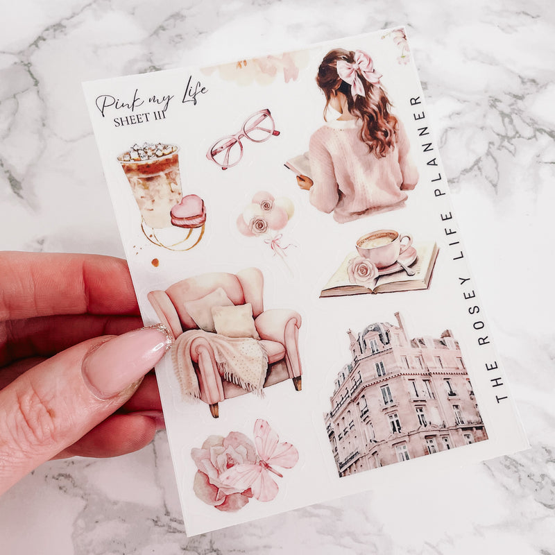 PINK MY LIFE | DECO STICKERS | SHEET 3 | CLEAR/ MATTE